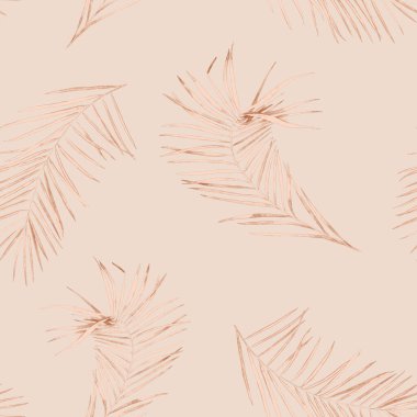 Soyut dekoratif, dikişsiz, suluboya tropikal yapraklı desen. Avuç içi. Renkli el çizimi çizimi. Eski egzotik arkaplan.