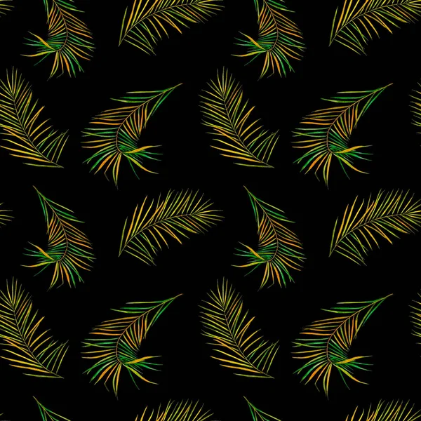 Patrón Sin Costura Decorativo Abstracto Con Hojas Tropicales Acuarela Palm —  Fotos de Stock
