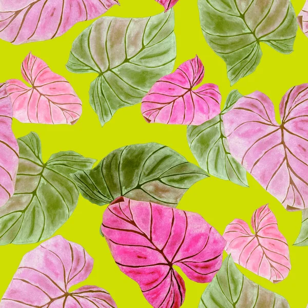 Padrão Sem Costura Decorativo Abstrato Com Aquarela Folhas Tropicais Palma — Fotografia de Stock