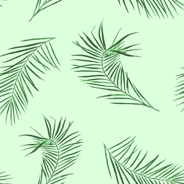 Abstraktes Dekoratives Nahtloses Muster Mit Tropischen Blättern Aquarell Palme Bunte — Stockfoto