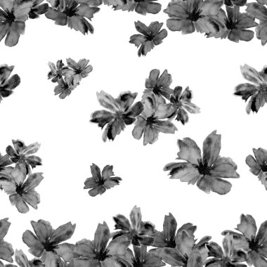 Süslü, dikişsiz ve suluboya tropikal çiçekli bir baba. Plumeria 'da. Renkli yaz doğa arka planı.