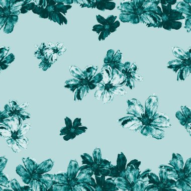 Süslü, dikişsiz ve suluboya tropikal çiçekli bir baba. Plumeria 'da. Renkli yaz doğa arka planı.