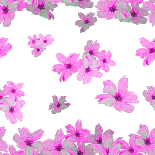 Διακοσμητική Floral Απρόσκοπτη Patern Υδατογραφία Τροπικά Λουλούδια Πλουμερία Πολύχρωμο Φόντο — Φωτογραφία Αρχείου