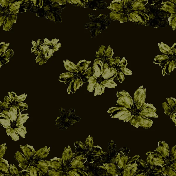 装饰花卉无缝家长与水彩艳丽的热带花 Plumeria 五彩缤纷的夏季背景 — 图库照片