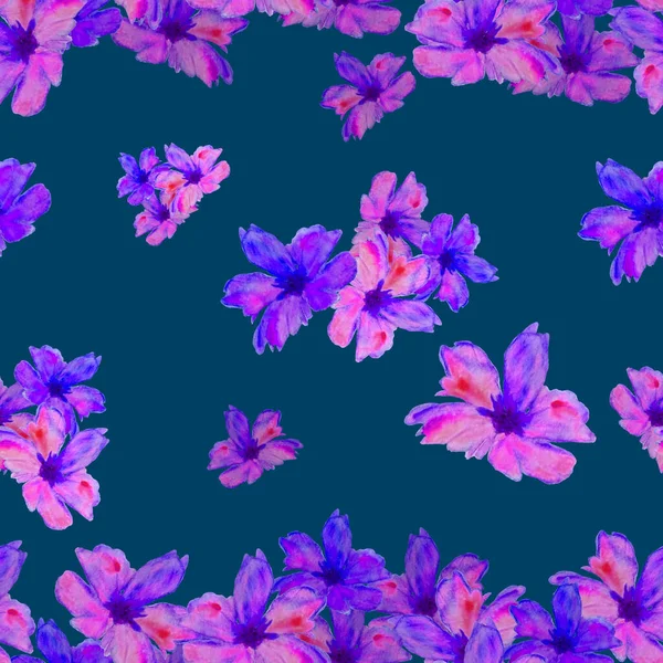 Dekorativní Květinové Bezešvé Patern Akvarelem Tropických Květin Plumeria Barevné Letní — Stock fotografie