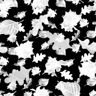 Suluboya yapraklı, soyut, pürüzsüz desen. Güzel doğal baskı. Renkli el çizimi illüstrasyon.