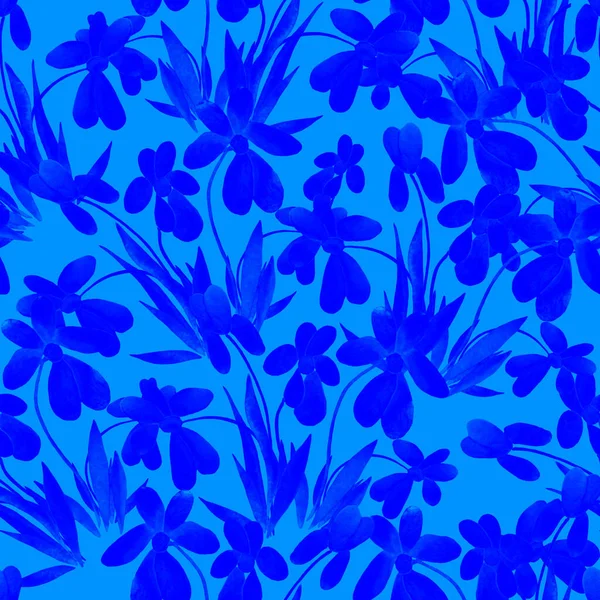 Dekorative Florale Nahtlose Muster Mit Aquarellblumen Bunte Natur Hintergrund Schöner — Stockfoto