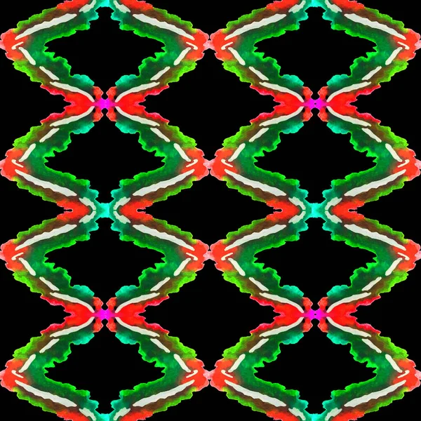 Акварельний Безшовний Візерунок Етнічними Елементами Зигзагу Вінтажний Сучасний Дизайн Рука — стокове фото