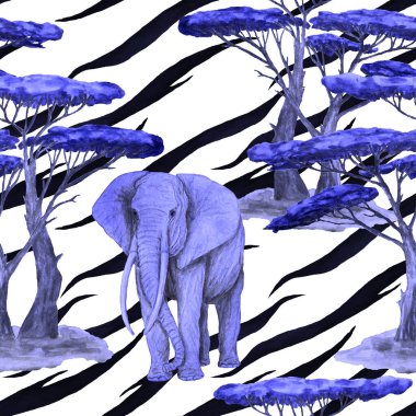 Hayvani bir geçmişi olan filli suluboya desenli. Modern tarzda sanat eserleri. Yaratıcı baskı.