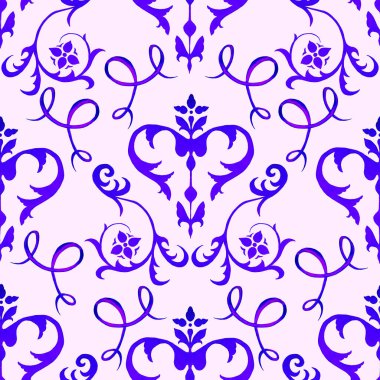 Damask tarzında suluboya dikişsiz serpinti. Tekstil tasarımı ya da herhangi bir tasarım..