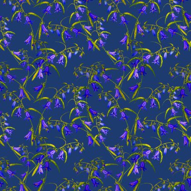 Süslü çiçekli, suluboya çiçekli, dikişsiz desen. Renkli doğa geçmişi. Herhangi bir tasarım için.