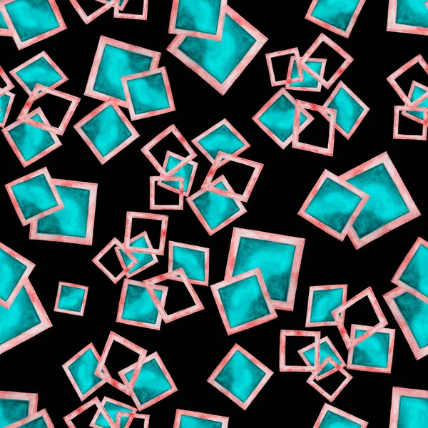 Abstraktes Geometrisches Nahtloses Muster Mit Von Hand Gezeichneten Formen Aquarell — Stockfoto