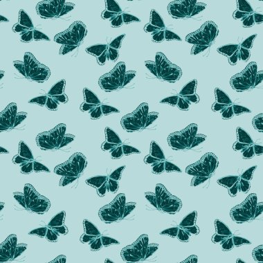 Suluboya kelebekleriyle dekoratif, pürüzsüz desen. Renk doğası. Güzel yaz baskısı.