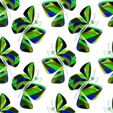 Soyut kelebeklerle dekoratif, pürüzsüz desen. Güzel bir yaz baskısı. Renkli yaratıcı desen.