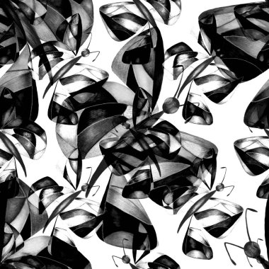 Soyut kelebeklerle dekoratif, pürüzsüz desen. Güzel bir yaz baskısı. Renkli yaratıcı desen.