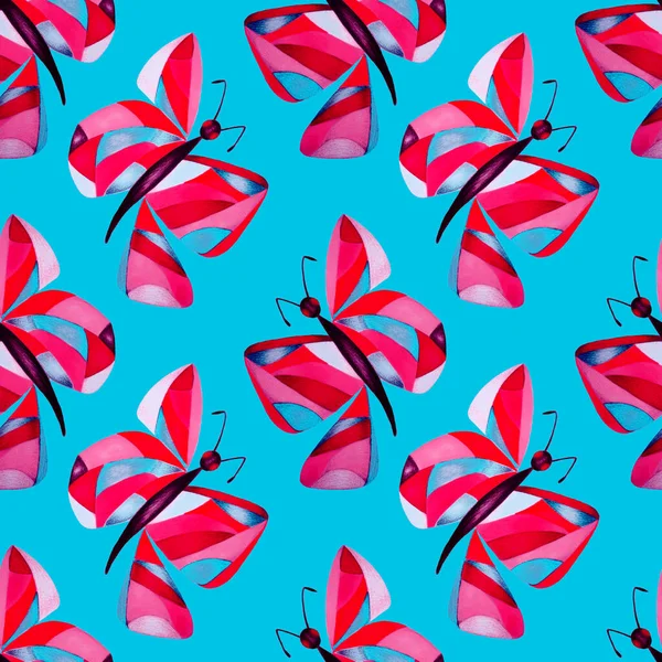 Motif Décoratif Sans Couture Avec Des Papillons Abstraits Belle Impression — Photo