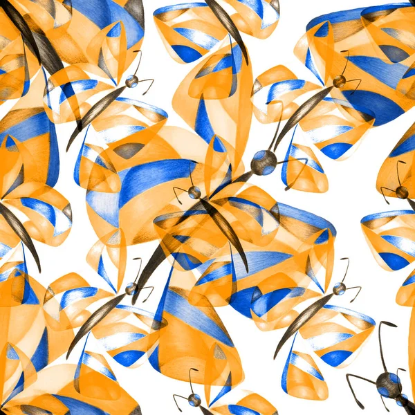 Decoratief Naadloos Patroon Met Abstracte Vlinders Mooie Zomerprint Kleurrijk Creatief — Stockfoto