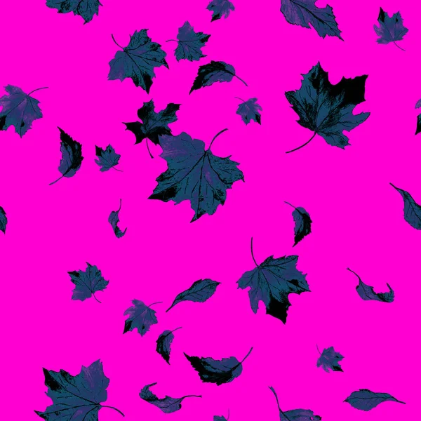 Aquarell Nahtloses Muster Mit Fallenden Herbstblättern Vintage Natürlichen Hintergrund Schöne — Stockfoto