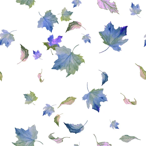 水彩斑斓 秋天落叶 古老的自然背景 美丽的秋天插图 — 图库照片