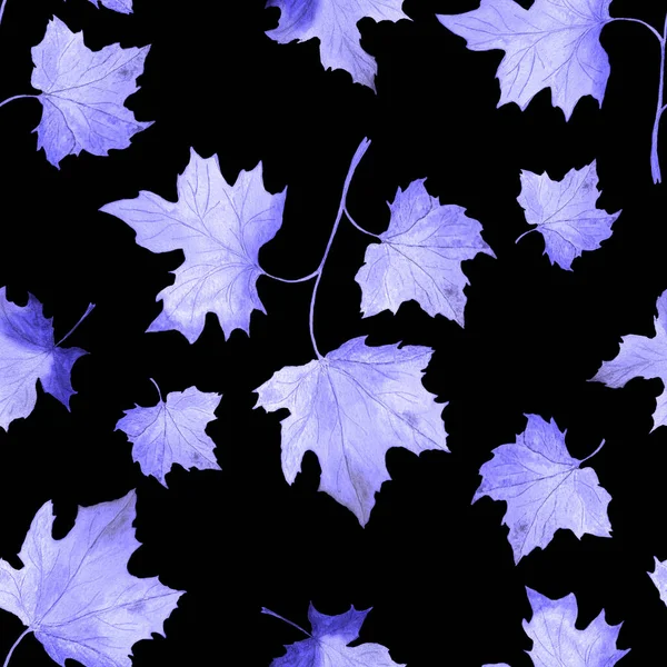 Aquarell Nahtloses Muster Mit Fallenden Blättern Ahorn Schöne Herbstillustration Natürlicher — Stockfoto