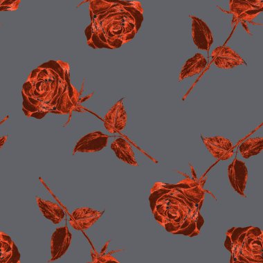 Çiçeksiz suluboya desenli güzel güller. Botanik Gülü çiçek izi. Yaz doğası arka planı.