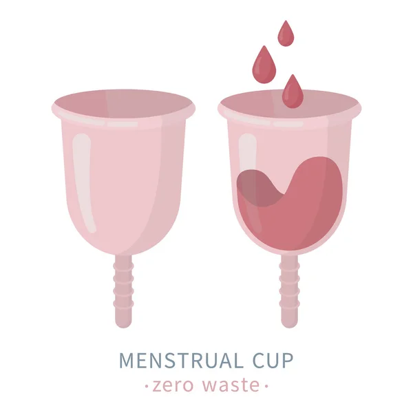 Vektor Illustration Menstruation Kopp Blod Samlare För Kvinnor Period Och — Stock vektor