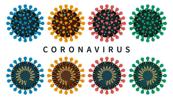 A estrutura do coronavírus COVID-19 conjunto isolado — Vetor de Stock