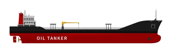 Rode olietanker vector op witte achtergrond — Stockvector