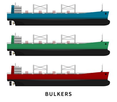 Kırmızı yeşil mavi bulker kargo gemisi hazır..