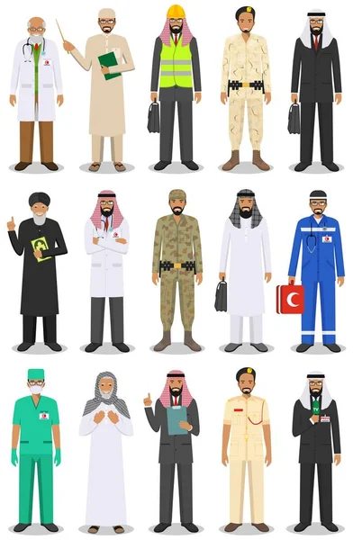 Different people professions occupation characters man set in flat style isolated on white background. Templates for infographic, sites, banners, social networks. Vector illustration. — Stock Vector