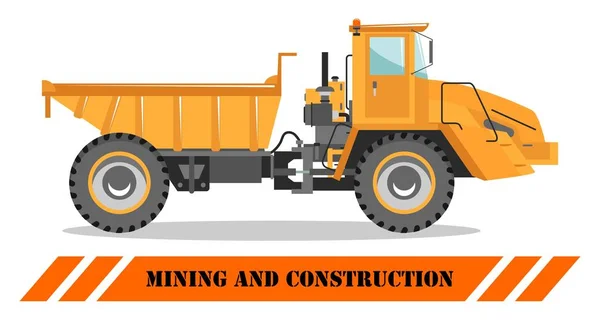 Fuoristrada. Pesante macchina mineraria e attrezzature per l'edilizia. Illustrazione vettoriale . — Vettoriale Stock