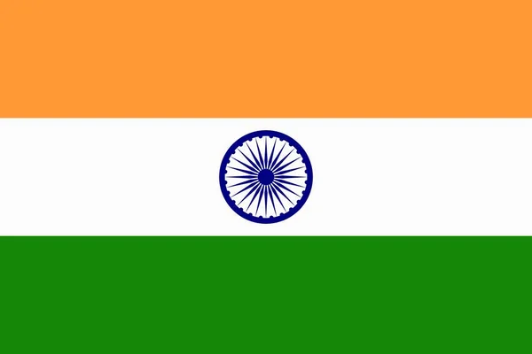 National symbol. Orange white green of Indian realistic flag. Vector illustration. — Stock Vector