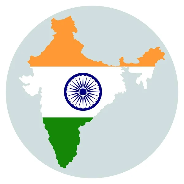 Map of India with indian national flag inside. Vector illustration — Stock Vector