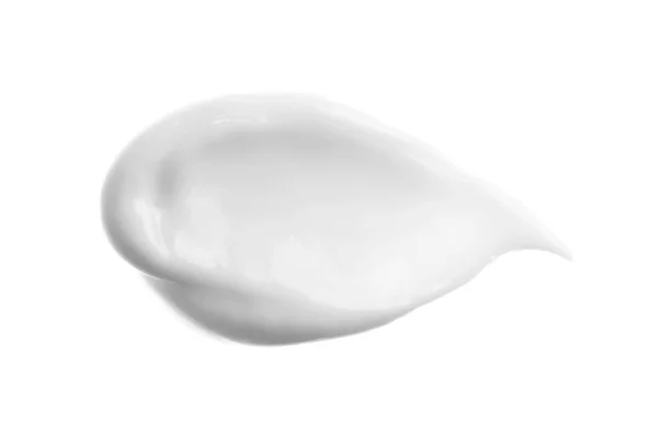 Kosmetische Körperlotion Abstrich Weiße Creme Fleck Isoliert Auf Weiß Hautpflegeprodukt — Stockfoto
