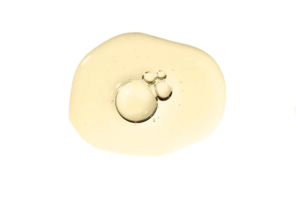 Kosmetische Serumabstriche Verschmieren Goldenen Fleck Mit Kollagen Und Peptiden Hautpflege — Stockfoto