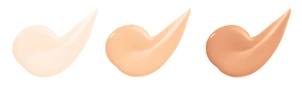 바탕에 분리되어 흐트러진 색조를 발하고 Nude Cosmetic Cream Sample 베이지 — 스톡 사진