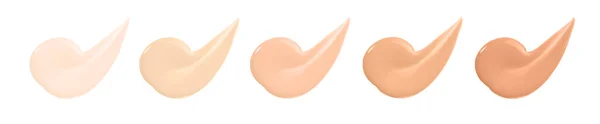 Beige Nude 스플래시 흰색에 크림스 샘플을 화장품 드롭의 — 스톡 사진