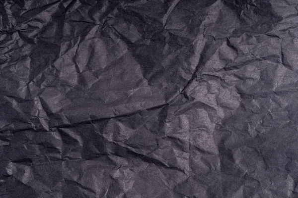 Dark Wrinkled Creased Black Paper Poster Texture Blank Creased Crumpled — Stock Photo, Image