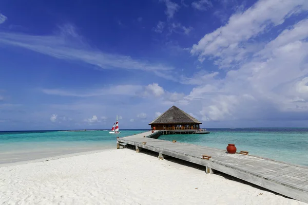 Hermosa Playa Tropical Verano Isla Exótica Maldivas — Foto de Stock