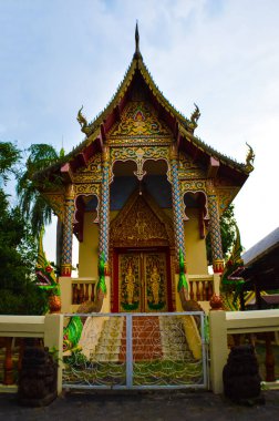 Güzel bir akşam manzarası Wat Ban Buak Krok Noi Tapınağı Chiang Mai, Tayland