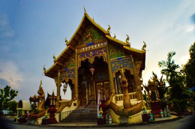 Güzel bir akşam manzarası Wat Ban Buak Krok Noi Tapınağı Chiang Mai, Tayland