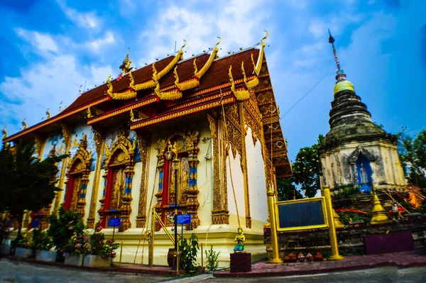 Beautiful Evening View Wat Ban Buak Krok Noi Temple Chiang — Stock Photo, Image
