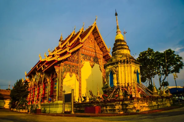 Beautiful Evening View Wat Ban Buak Krok Noi Temple Chiang — Stock Photo, Image