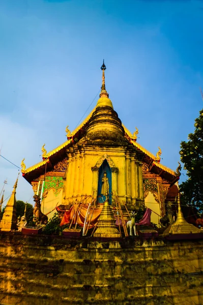 Beautiful Evening View Wat Ban Buak Krok Noi Temple Chiang — Stock Photo, Image