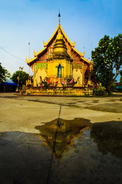 Beautiful Evening View Wat Ban Buak Krok Noi Temple Chiang — Stock Photo, Image