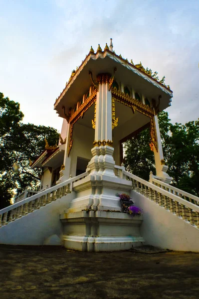 Krásný Krematorium Pavilon Buddhistickém Chrámu Večer Chiang Mai Thajsko — Stock fotografie