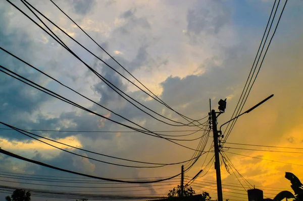 Hermosa Puesta Sol Naturaleza Noche Chiang Mai Tailandia — Foto de Stock