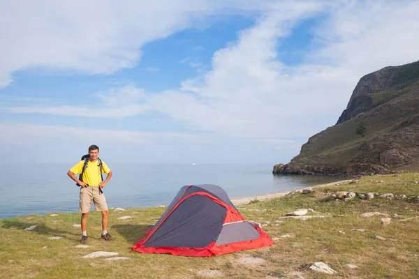 Salida del sol en día de camping — Foto de Stock