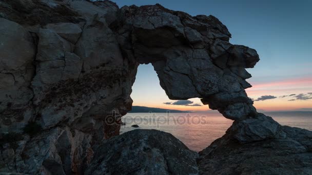 Západ slunce na jezeře, time-lapse — Stock video