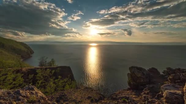 Ηλιοβασίλεμα στη λίμνη, time-lapse — Αρχείο Βίντεο